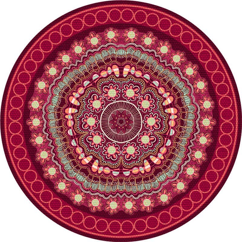 Exotic Moroccan Rug Multi Color Flower Pattern Rug Anti-Slip Pet Friendly Stain Resistant Carpet for Home