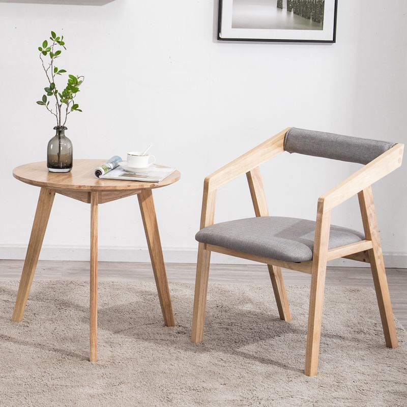 Chaise de salle à manger traditionnelle en bois massif, fauteuil de salle à manger unique en lin pour Restaurant