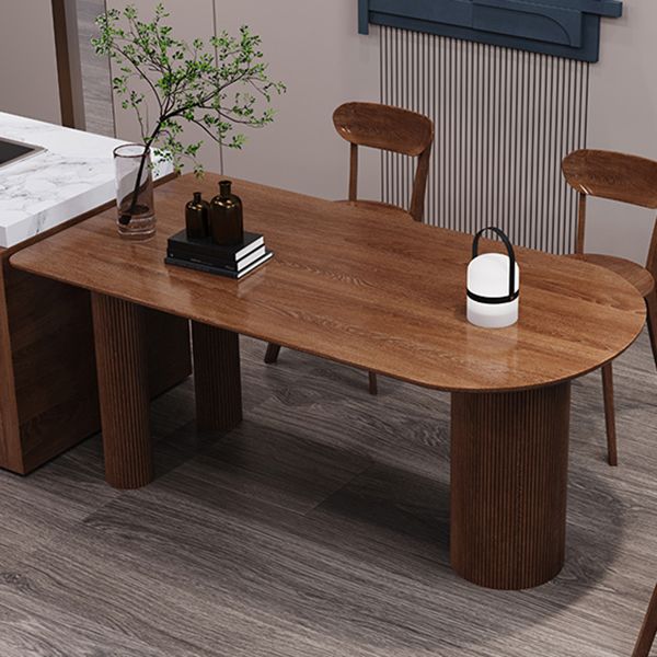 Mesa de comedor rectangular contemporánea Mesa de madera maciza para comedor