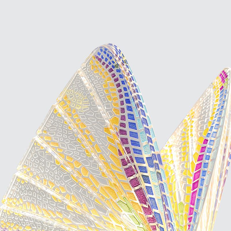 Modern Creative LED Pendant Light Wrought Iron Butterfly Hanging Lamp with Acrylic Shade