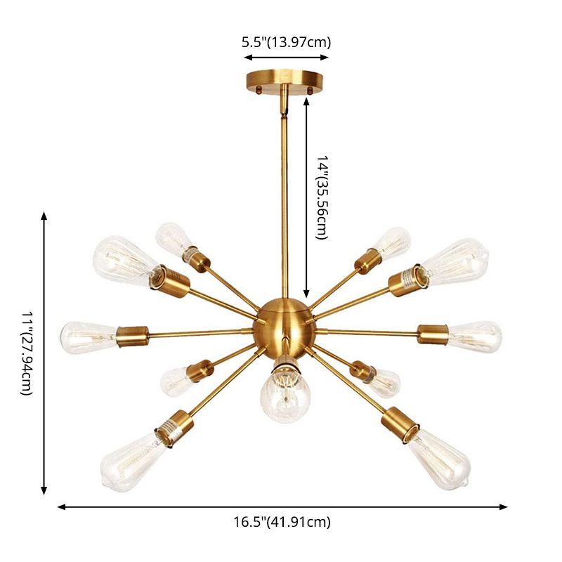 Molecular Scatter Chandelier Lighting Industrial Exposed Bulb Hanging Pendant Light for Living Room