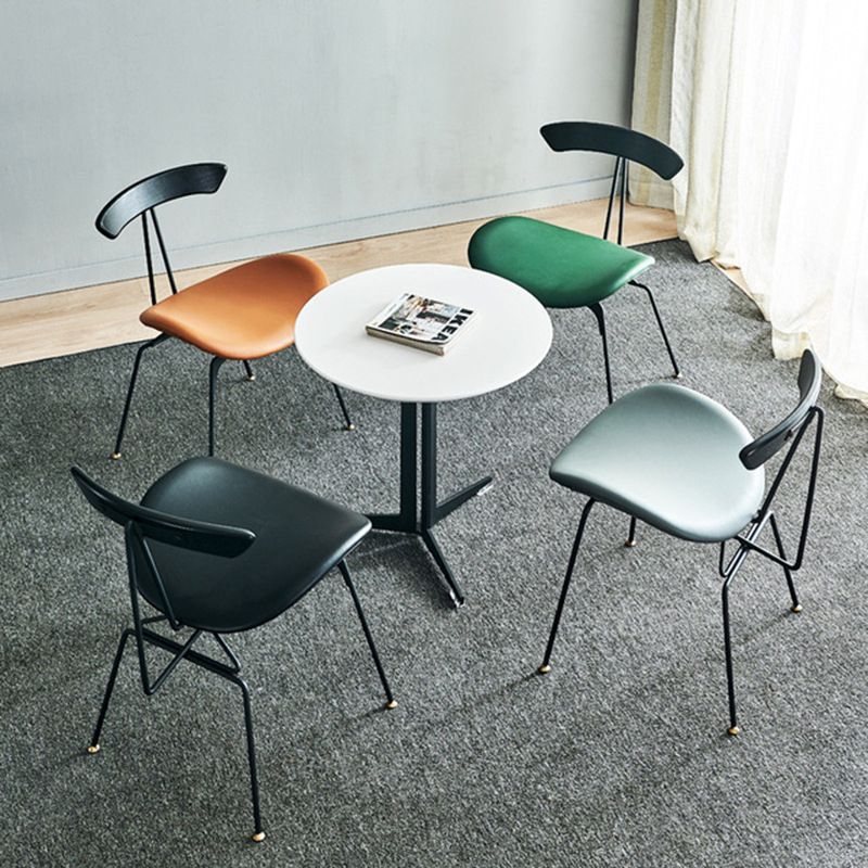 Industrial Chair with Metal Base 29"H Open Back Dining Side Chair for Restaurant
