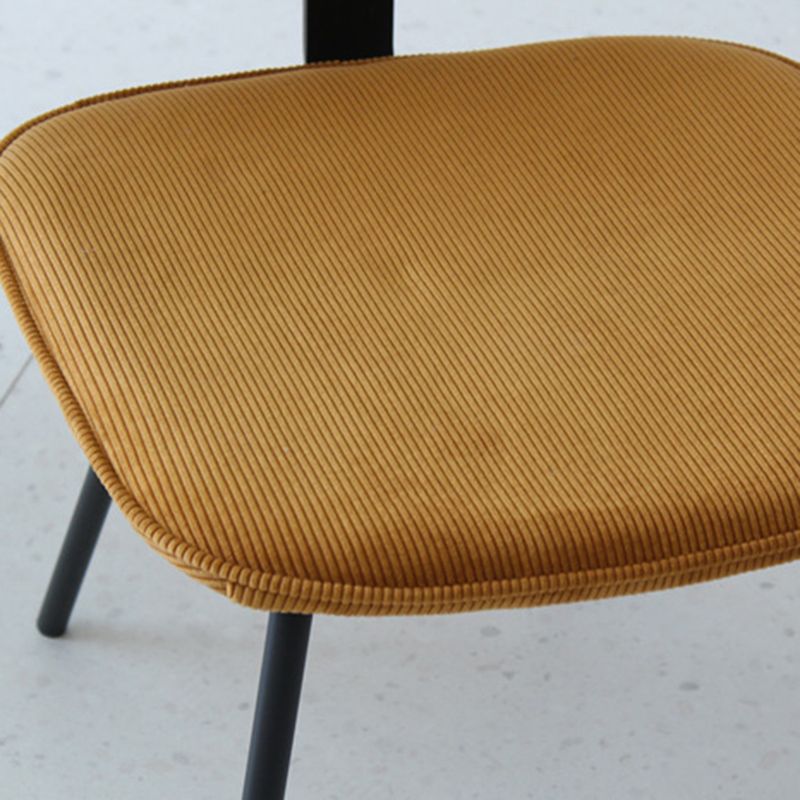 Home Scandinavian Side Chair Open Back Upholstered Metal Dining Room Chair
