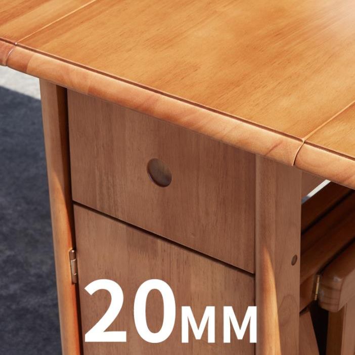 Mid-Century Dining Table Solid Wood Drop-Leaf Table for Home Use, 51"L x 35"W x 29.5"H