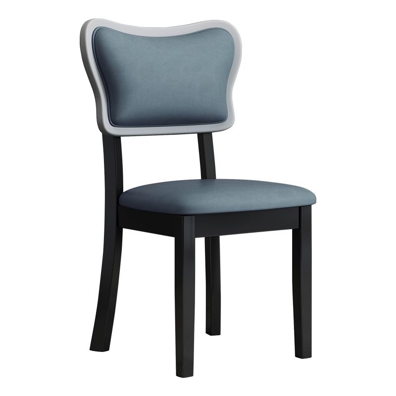Home Silla auxiliar escandinava Silla de comedor tapizada en madera con respaldo abierto (juego de 2)
