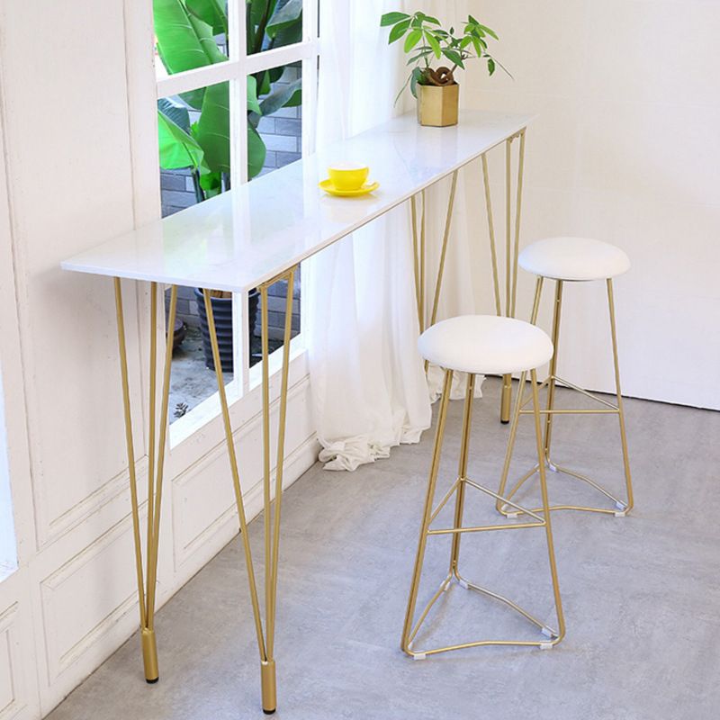 Contemporary Bar and Counter Stool Backless Stool with Metal Base