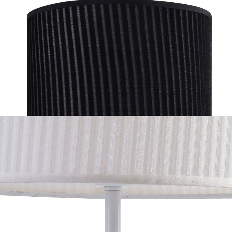 Wit/zwarte single single drum studielamp modernisme stof led leeslicht voor slaapkamer