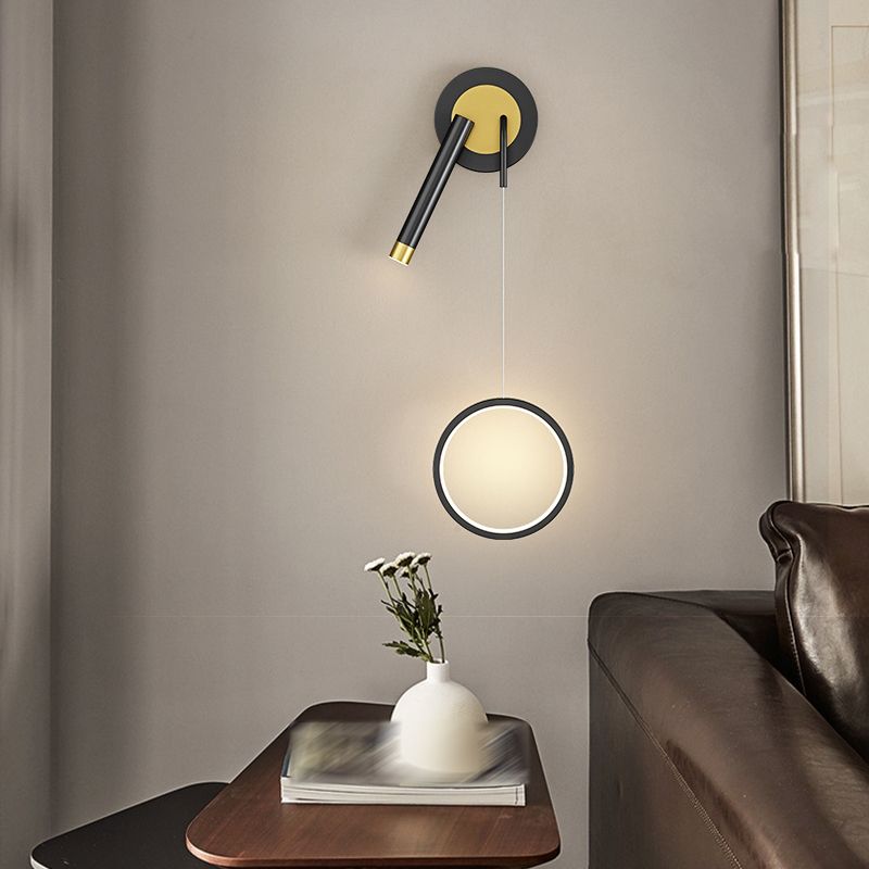 Modern Style Unique Shape Wall Sconce Metal 2 Light Wall Lighting for Bedroom