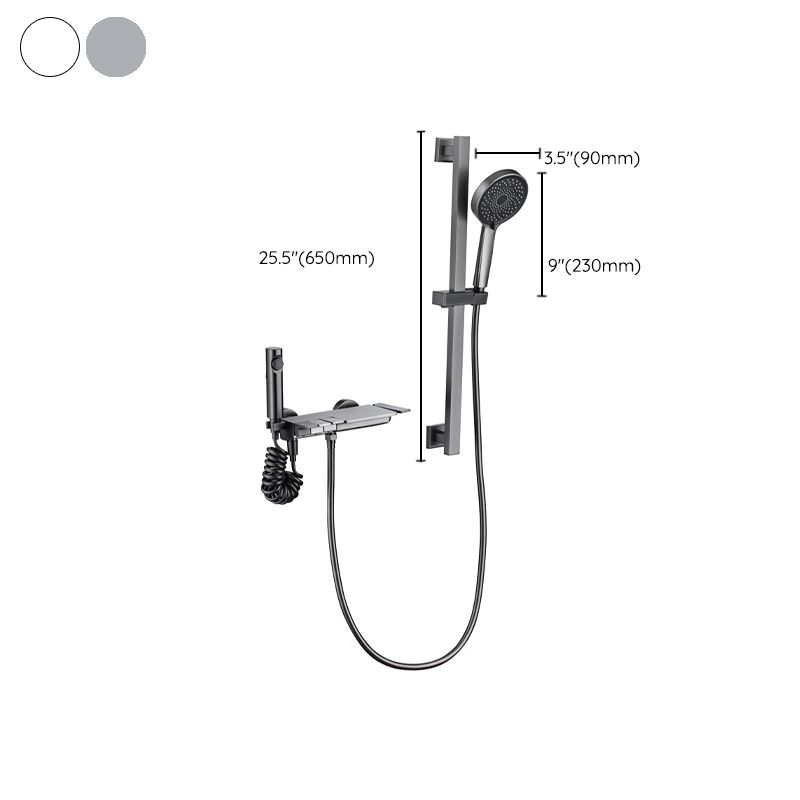 Modern Shower Trim Brass Temperature Control Wall Mounted Shower Head Combo