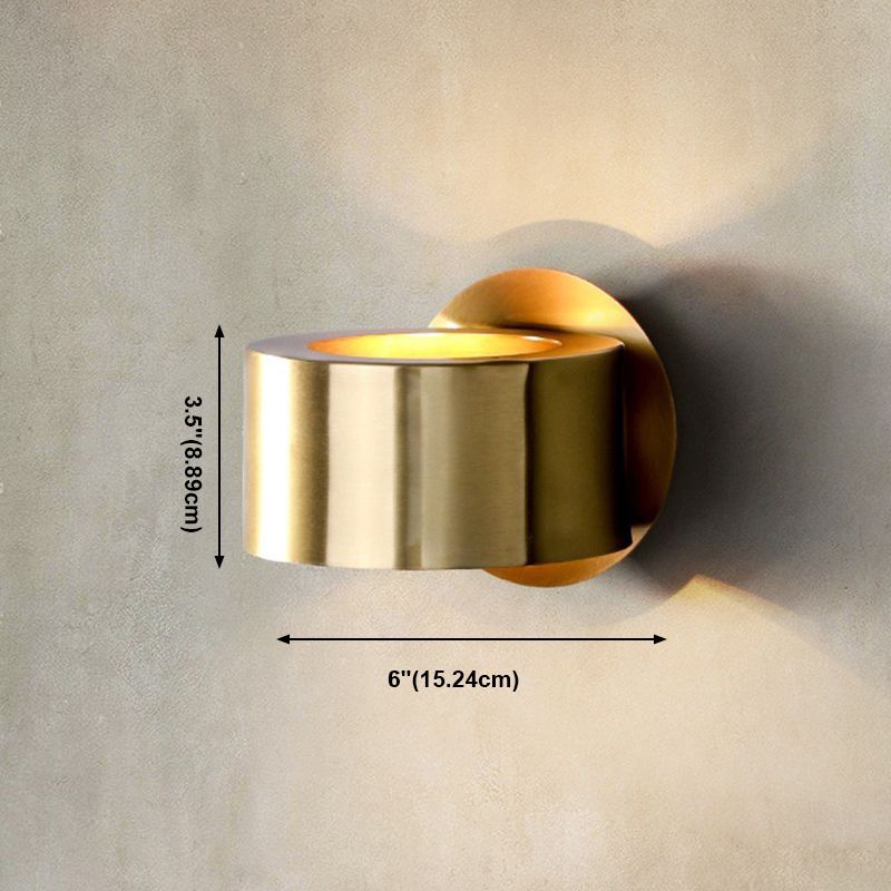 Gold Cylinder Sconce Light Fixtures Modern Style Metal 5 Lights Wall Mount Lamp