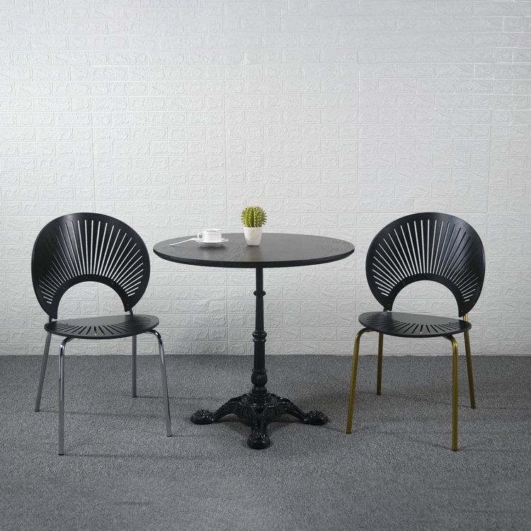 Ensemble de chaises de salle à manger de cuisine en bois de style moderne, chaises latérales à dossier ouvert