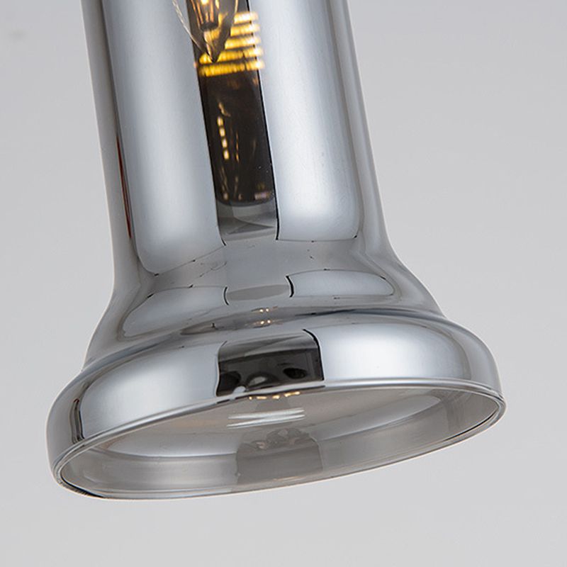 Lámpara colgante moderna de cilindro humo gris/cognac vidrio 1 luz de techo colgante de dormitorio ligero