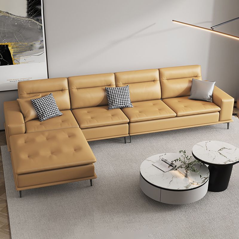 Scandinavian 32.28 " H Faux Leather Square Arm Sofa for Living Room