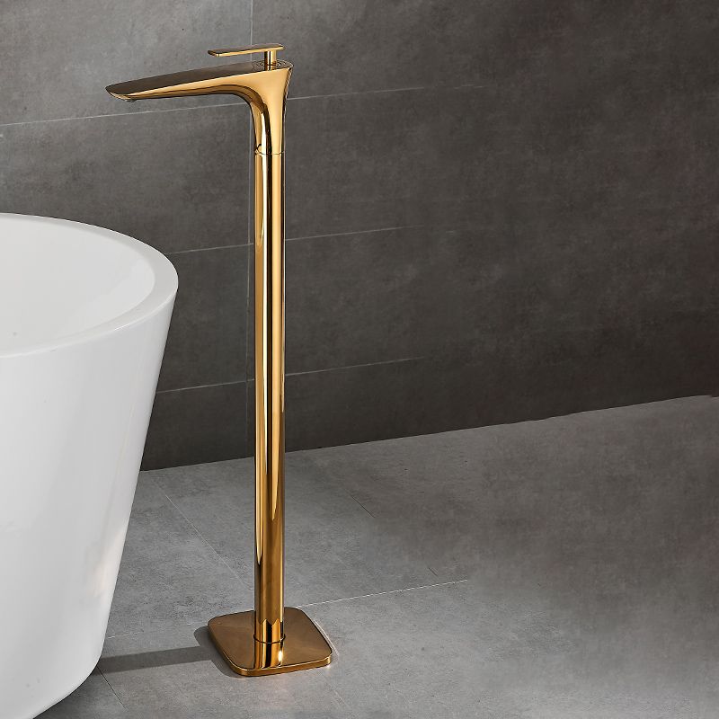 Floor Mount Bathroom Faucet Solid Color Low Arc Freestanding Tub Faucet