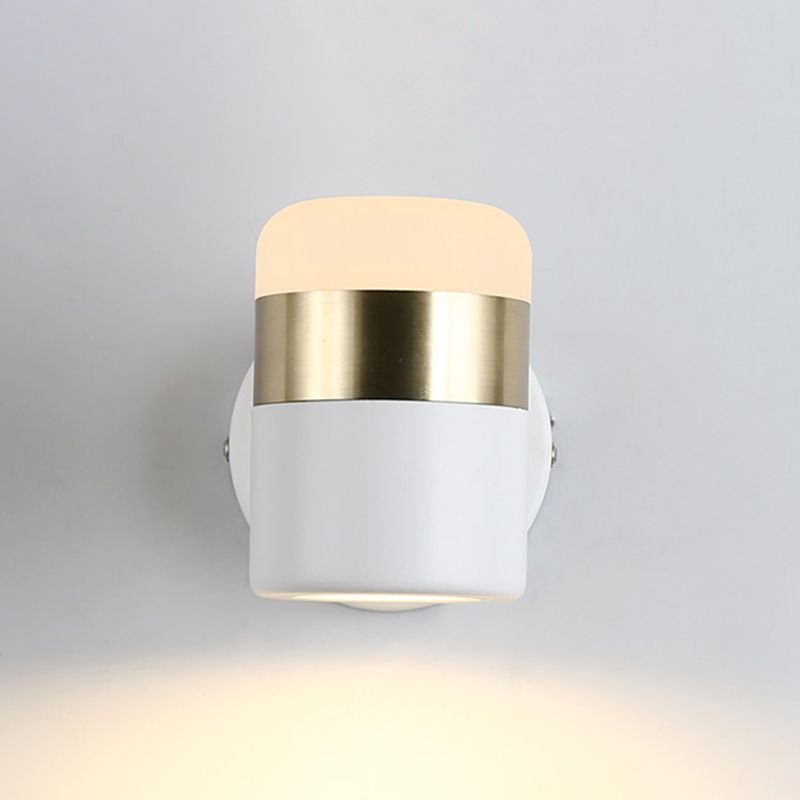 Half Cylinder Shade Metal Wall Sconce Modern Style 1 Light Reading Wall Mount Lighting