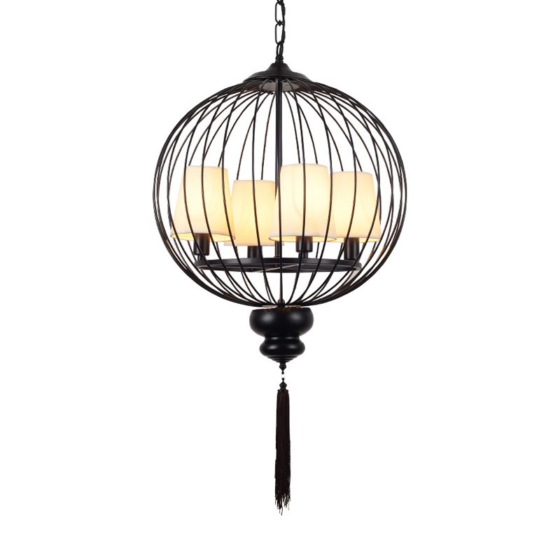 Aparte de la lámpara de lámpara de metal globe elegante 4 luces 4 luces Corredor Kit de lámpara colgante en negro