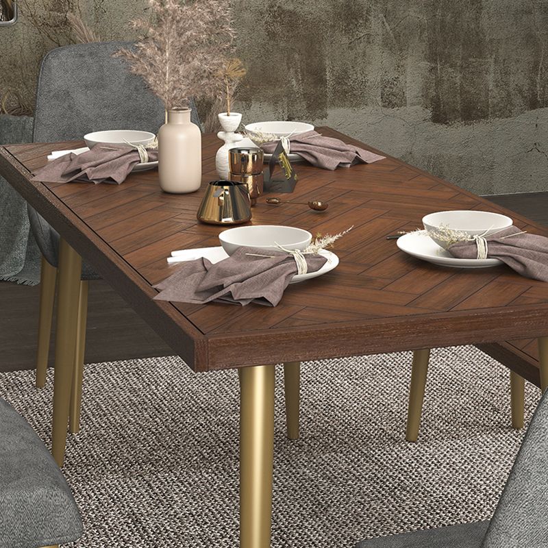 Mesa de comedor de madera maciza de estilo de lujo 4 Pats Base Rectangle Mesa para el hogar