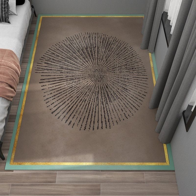 Apricot Color Lump Rug Polyester Simple Rug Stain Resistant Rug for Living Room