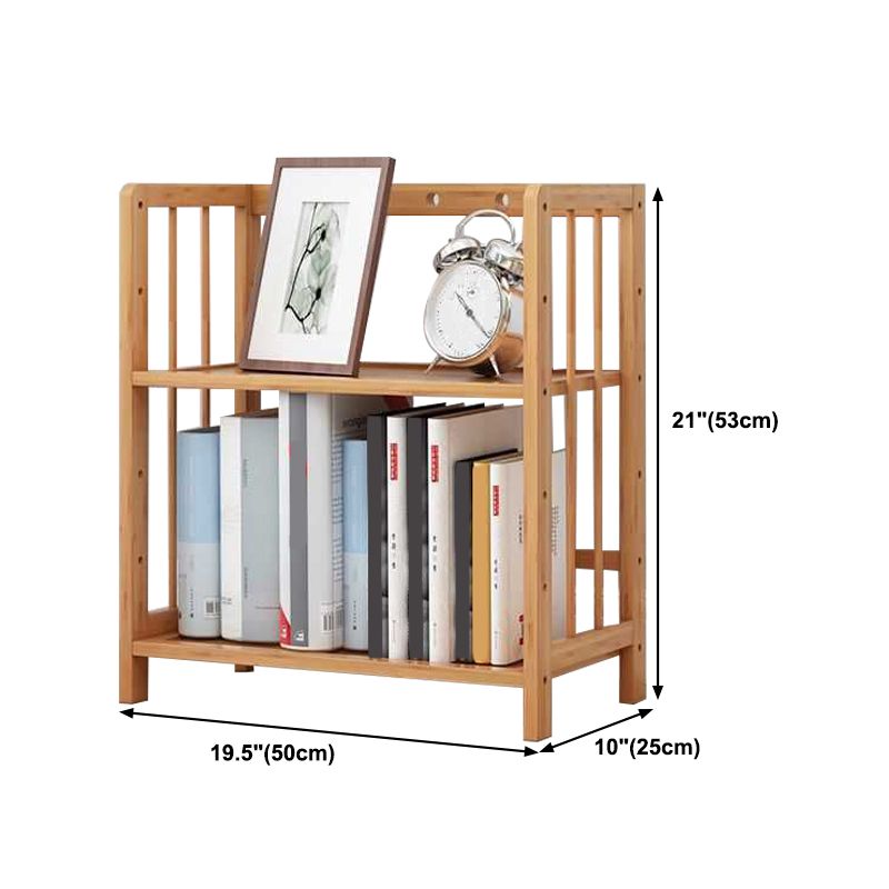 Manufactured Wood Etagere Bookshelf Natural Modern Open Bookcase for Classroom
