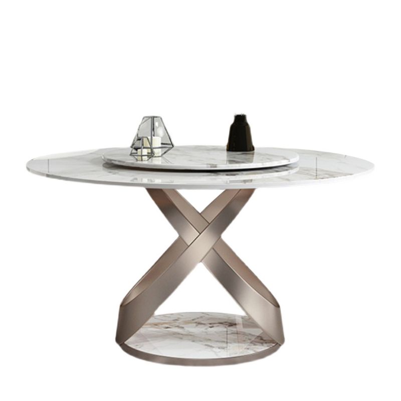 1/4/5/7 Pieces Stainless Steel Dining Table Set with Sintered Stone Top Modern Dinette Set