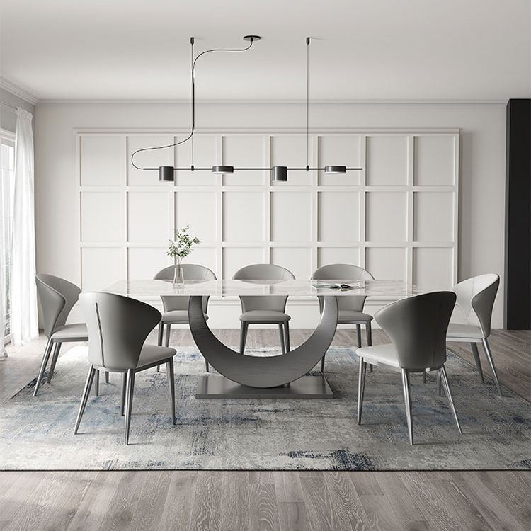 Modern Style Sintered Stone Rectangle Table Set 1/4/5/7 Pieces Dining Set