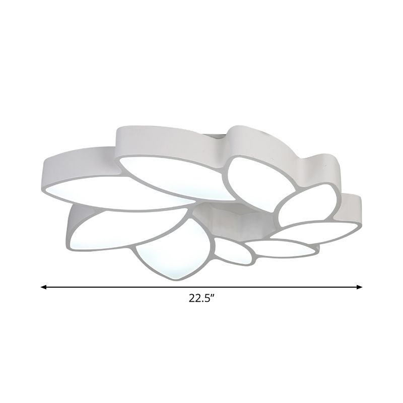 White Wreath Shaped Flush Mount Minimalism LED Acrylic Ceiling Lighting in Warm/White/3 Color Light for Living Room