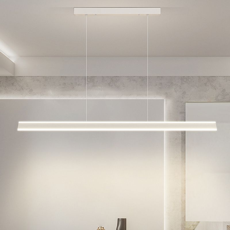LED Modern Metal Pendant Lamp Linear Shape Island Light with Acrylic Shade for Living Room