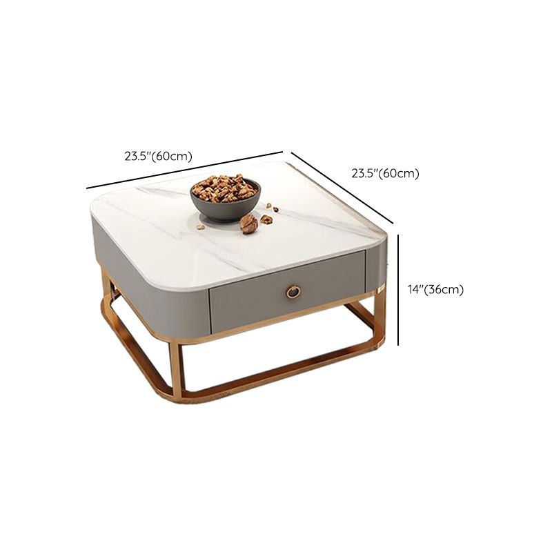 Square Coffee Table Glass Top Nesting Coffee Table Set for Living Room