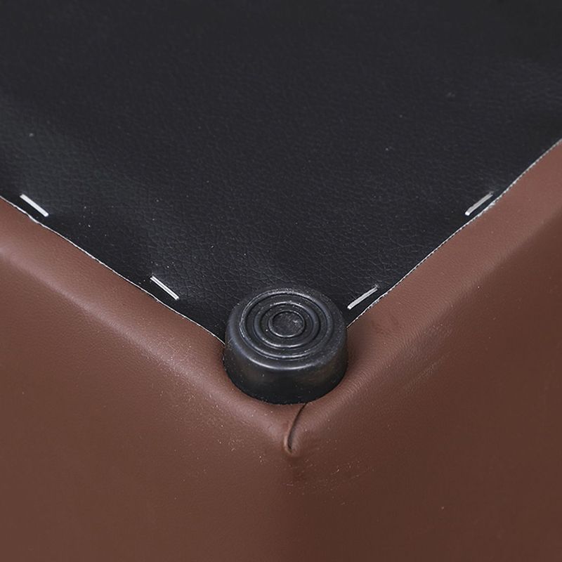 Modern Water Cube Stain Resistant Solid Color Leather Indoor Pouf