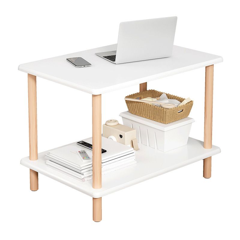 Modern Style Cocktail Table Artificial Wood Wood/white Coffee Table with Storage Rack