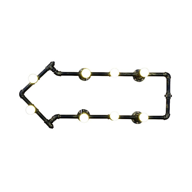 8-Licht-Wandleuchter leichter industrielles Arrow-förmiger Rohrleitungslampe in Schwarz/Bronze für das Restaurant