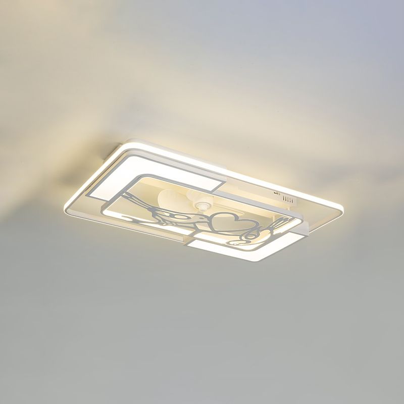 Lampada per ventola a soffitto moderna Nordic Acrilico da letto da letto Soggiorno semifulò la luce del soffitto