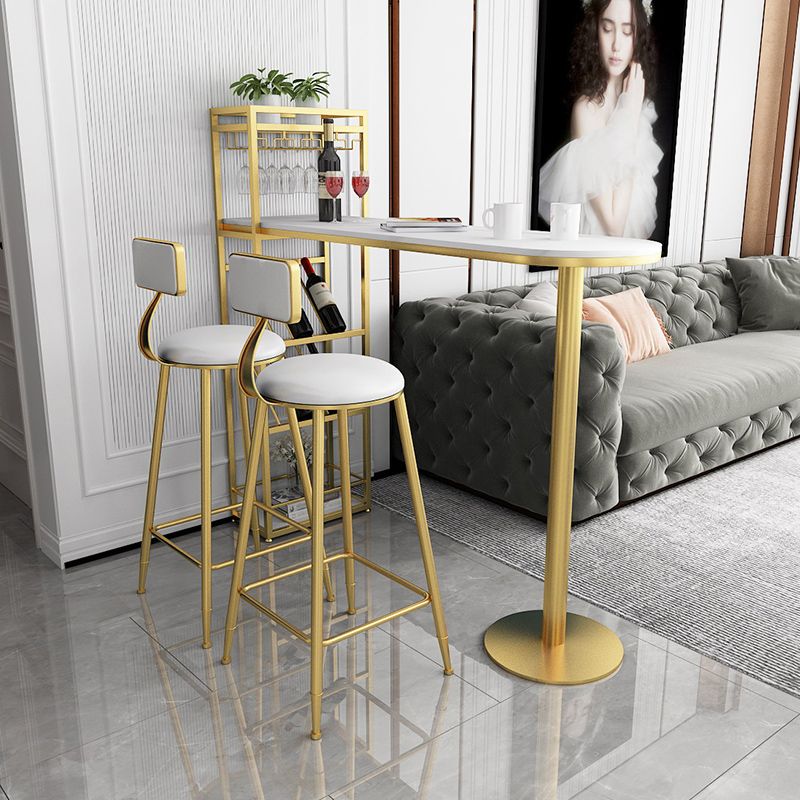 Table à manger à barres moderne Table de pub à hauteur de barre intérieure avec étagères de 42 pouces