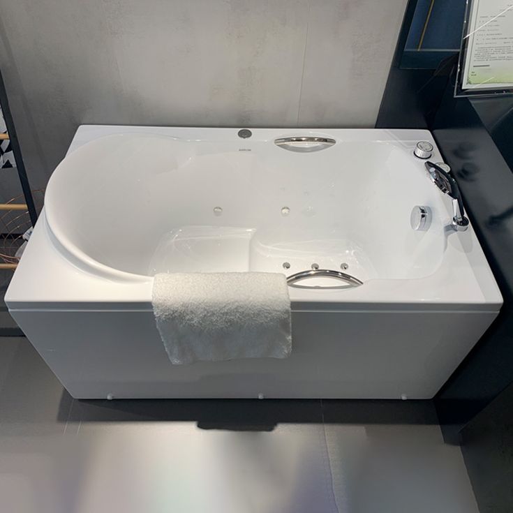 Soaking Bathtub Antique Finish Rectangular Back to Wall Bath Tub with Seat