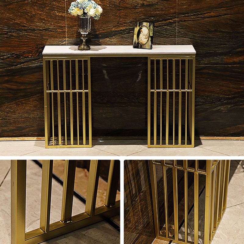 Glam Sofa Console Table Antique Finish Console Accent Table with Shelf