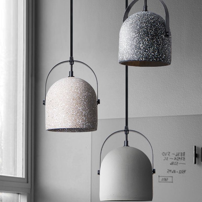 Bell Ceiling Pendant Light Minimalist Style Cement Dinning Room Hanging Lamp Kit