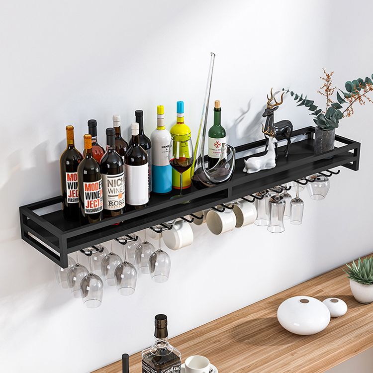 7.87"W Luxury Iron Wine Rack Wall Mounted Wine Bottle & Glass Rack
