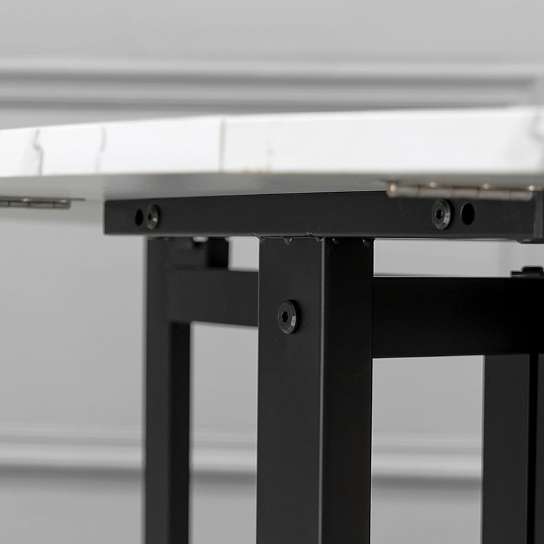 Round Dining Table Mid-Century Style Trestle Base Table for Dining Room