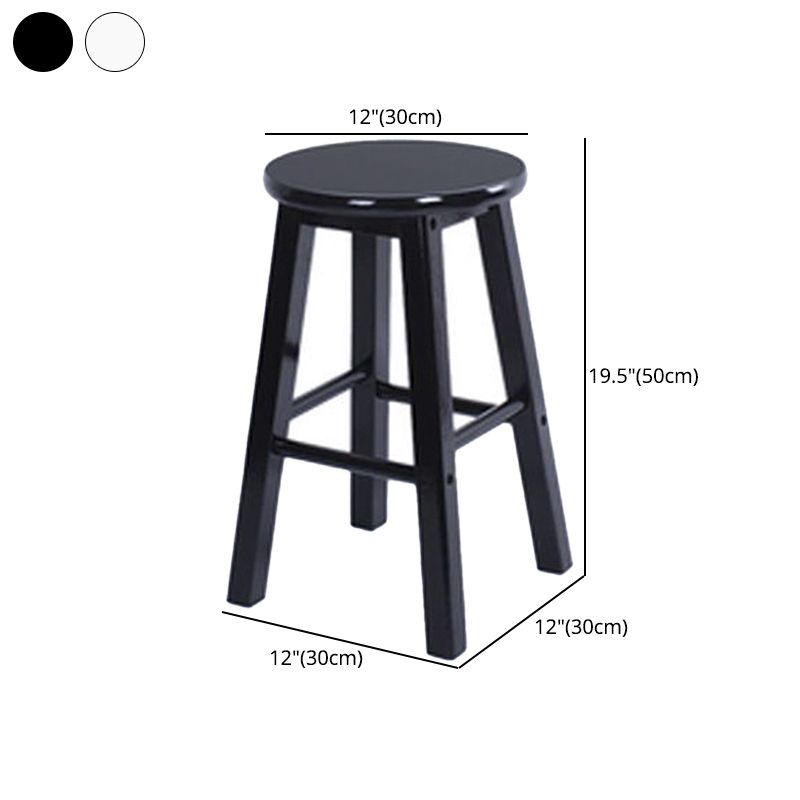 Modern Armless Backless Counter Stool Wood Cashier Bar Stool with Wooden Seat