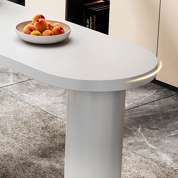 White Specialty Bar Dining Table Double Pedestal Wooden Bar Height Pub Table