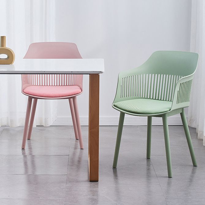 Plastic Chair Scandinavian Style Dining Kitchen Room Arm Chair