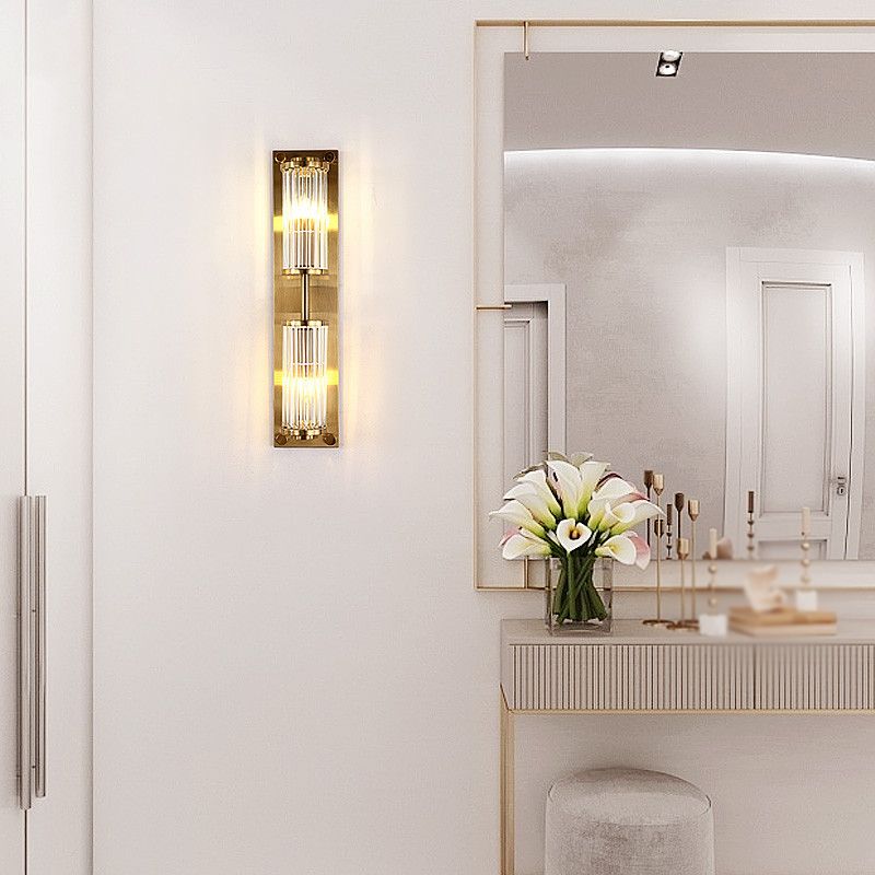 Metal and Crystal Wall Mounted Fixture Post Modern 1 / 2 - Light Wall Sconce