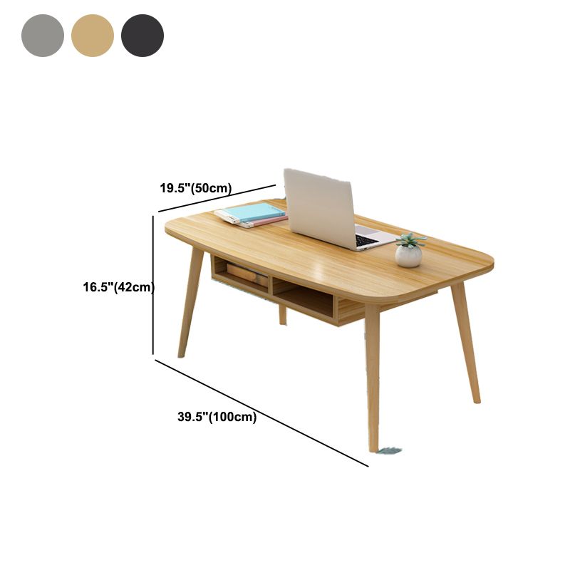 Modern 16.5"Tall 4 Legs Rectangular Wooden Table Top Coffee Table