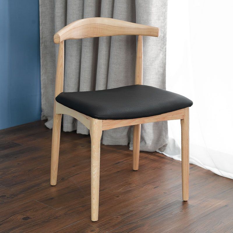 Silla de comedor estilo moderno Silla auxiliar sin brazos con patas de madera