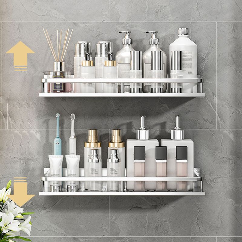 Silver Bathroom Accessory Set Metal 1/2/3 - Piece Bath Shelf