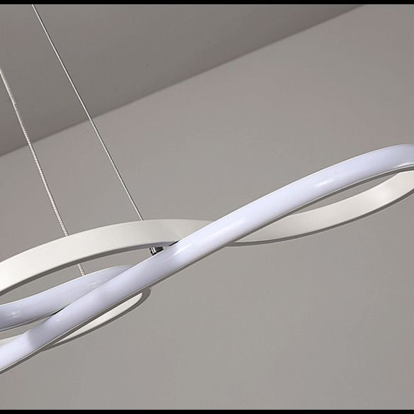 Contemporary Style Minimalist LED Line Light Lightweight Aluminum Hanging Light Fixture for Living Room