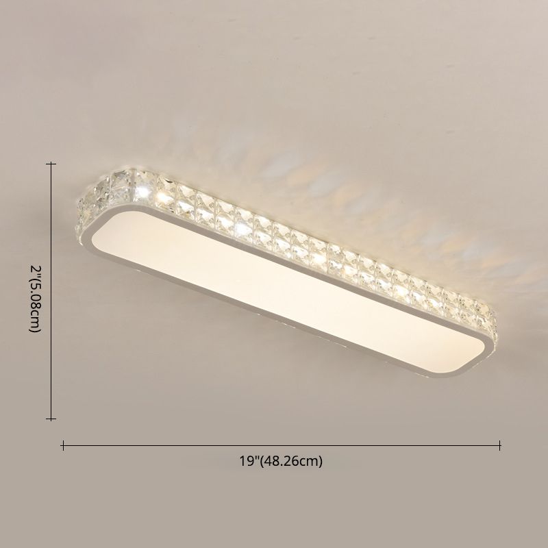 Lampe encastrée oblongue en cristal simplicité LED luminaire de plafond pour couloir