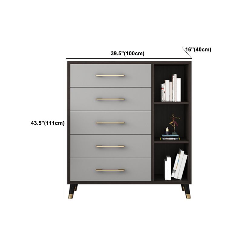 Contemporary Glam Storage Chest Wooden Chest with Soft-Close Drawers
