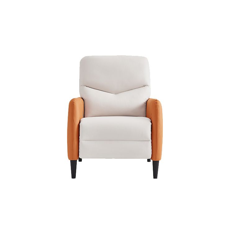 Lumbar Support Recliner Chair Solid Color Standard Recliner with Footrest