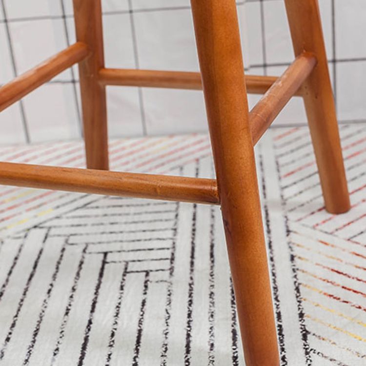 Modern Saddle Seat Counter Bar Stool Solid Wood Footrest Counter Stool